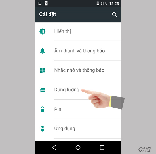Chọn dung lượng